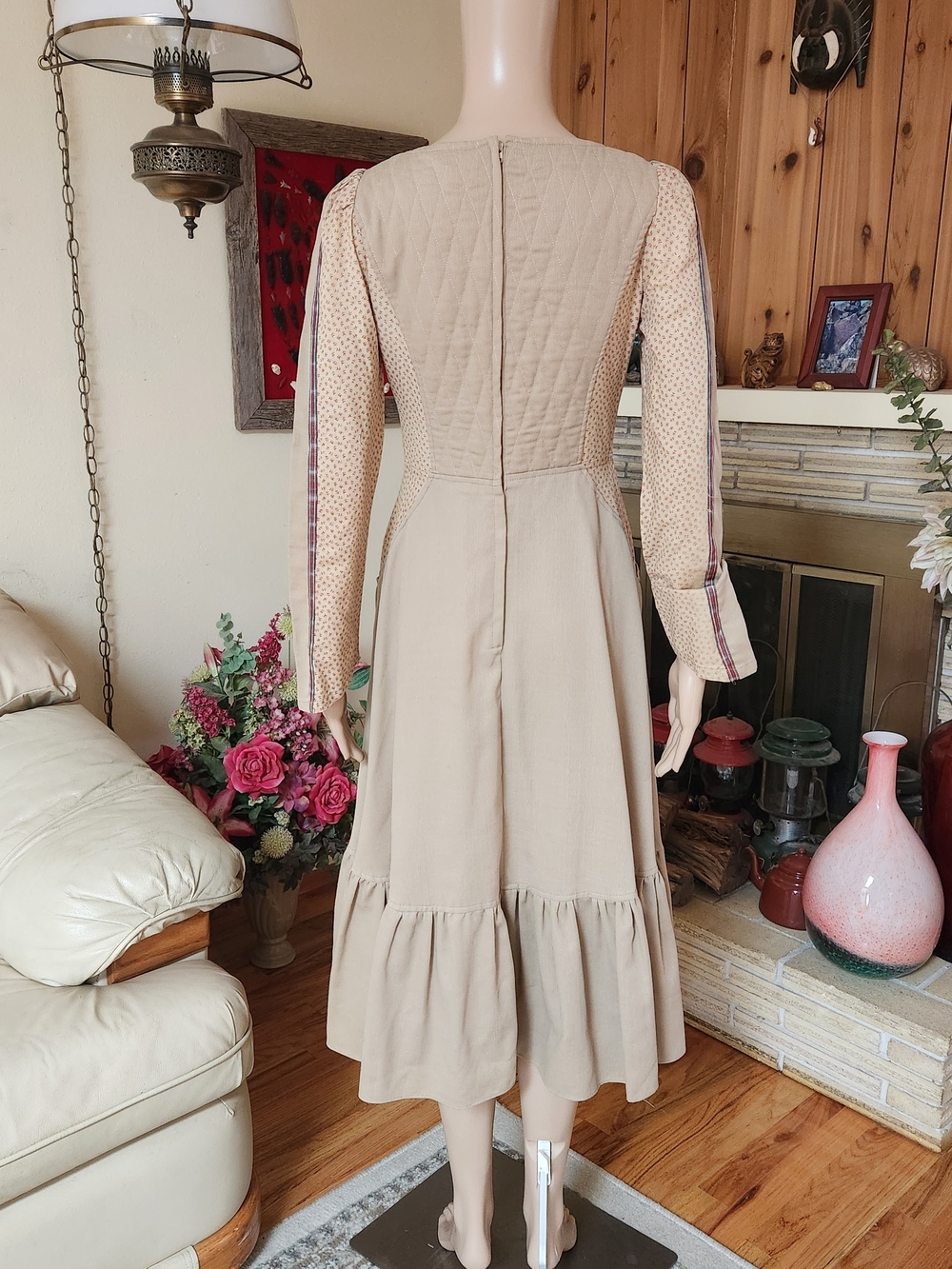 Dreamy 70s Gunne Sax Prairie Dress Corduroy-Style Bodice Size 8 - Picture 3 of 15